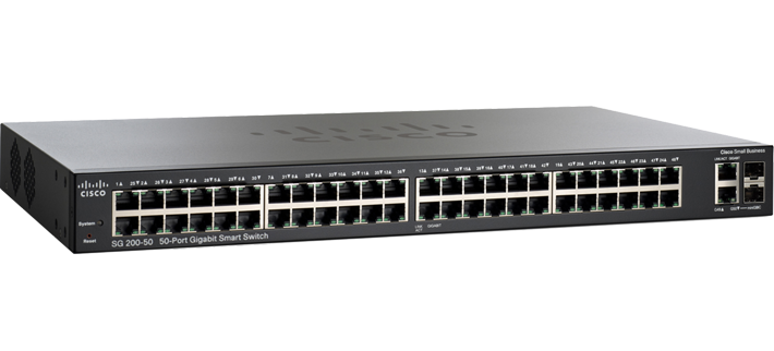 Cisco SG 200 50 Smart Switch 48 Port Gigabit Eth 2 Combo Gigabit