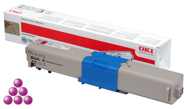 OKI 44469705 Cartuş Toner Magenta 2K pentru imprimante LED C310, C330, C331, C510, C511, C530, C531 şi multifuncţionale MC351, MC352, MC361, MC362, MC561, MC562;
