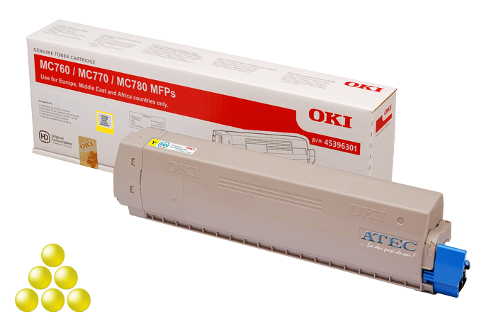 OKI 45396301 Cartuş Toner Yellow 6K pentru multifuncţionale MC760, MC770 și MC780;