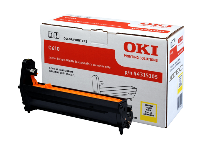 OKI 44315105 Cartuş Cilindru Galben 20K pentru Imprimantele OKI C610n, C610dn şi C610DM
