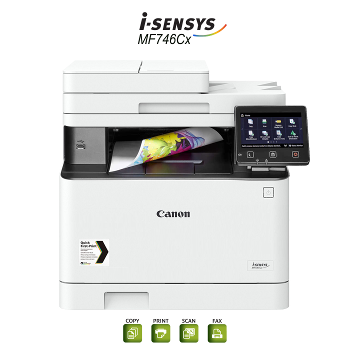 Canon i-SENSYS MF746Cx Color Laser 27ppm A4 MFP; Copy; Print; Scan; Fa