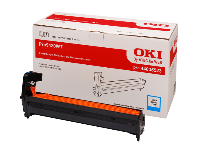 OKI 44035523 Cilindru Imagine Cyan (20K) pentru imprimante LED din seria Pro9420WT;
