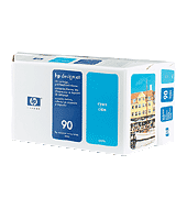 HP 90 Value Pack Cyan Ink + Printhead + Cleaner (C5079A)